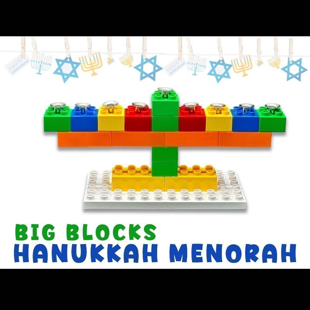 Big Lego colorful Kids Hannukah Menorah